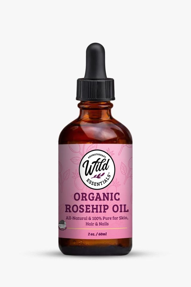 Wild Essentials Rosehip Oil – 100% Pure Rosehip Seed Oil for Face, Skin, Hair & Nails – Lightweight Hydrating Moisturizer for Radiant-Looking Skin, Fast Absorbing, 2 fl oz (60 mL)