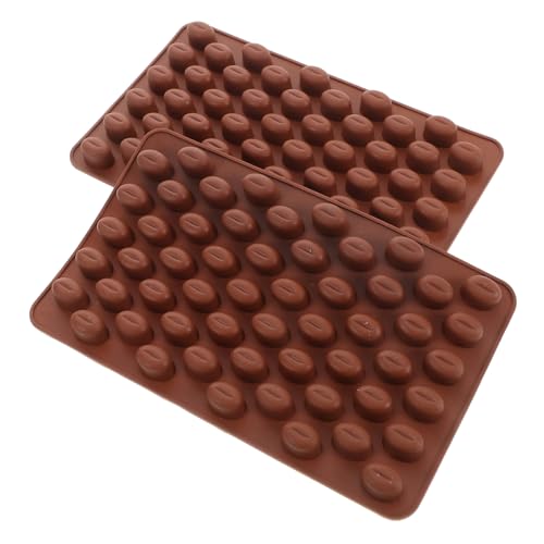 PRETYZOOM 2個 ミニコーヒー豆シリコンチョコレートモールド お菓子型 製菓用アイスキューブトレイ 手作り用 耐熱柔軟シリコン素材 簡単洗浄