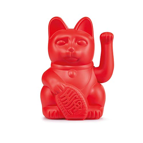 Donkey Products – Gato vermelho da sorte, gato vermelho em forma de gato decorativo japonês, tom mate elegante, 15 cm de altura