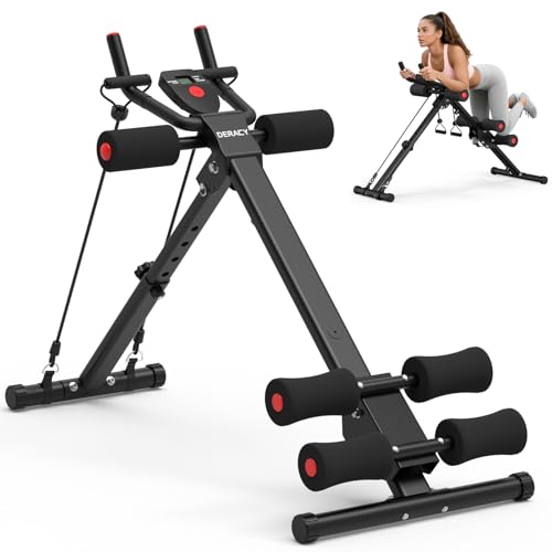 DERACY Ab Workout Machine Adjustable Ab Trainer Abdominal Trainer for Home Gym Foldable Ab Crunch...