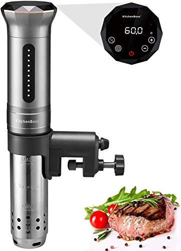 Sous Vide Cooker - 1100 Watts Stainless Steel Immersion Circulator Precision Cooker, IPX7 Waterproof Sous Vide Machine with LED Indicators, Including 10pcs Vacuum Sealer Bags (G300 Silver)