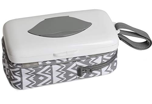 Yogo Baby Wipes Dispenser with Nappy Pouch 2 in 1 Portable Travel Clutch with Strap for Carrying Nappies and Wipes On The Go