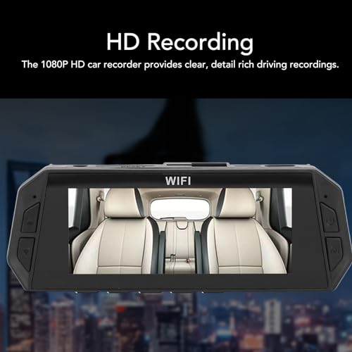 Gravador de Carro HD 1080P, Lente Dupla Grande Angular Com Visão Noturna Microleve, Tela IPS de 3,16