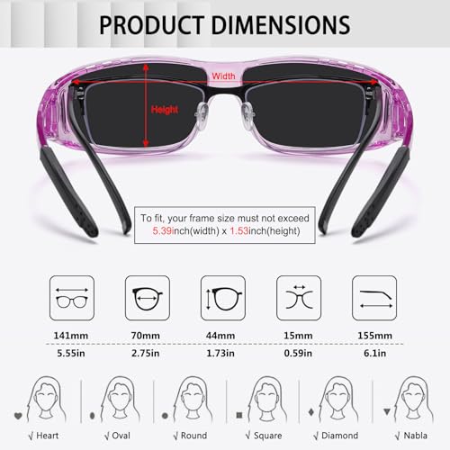 Image of HAOLOTA Night Vision Driving Over Glasses, Polarized Nighttime Glasses Men Women Anti Glare Yellow Tinted Lens