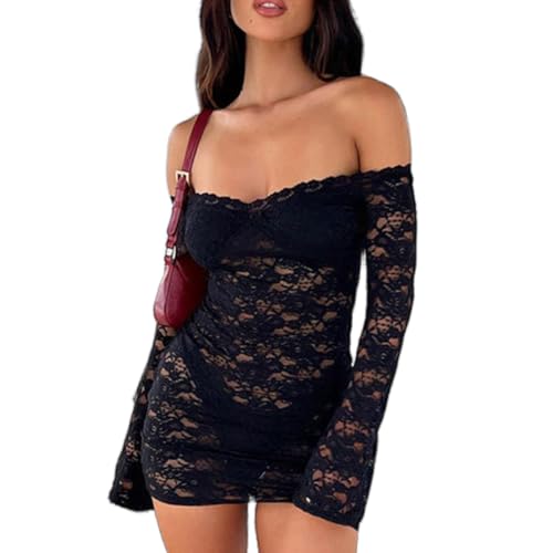 Amazon.com: Fuimsul Women Sexy See Through Floral Lace Bodycon
