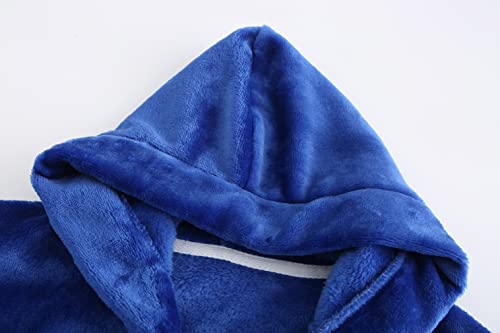 Image of Girls Fleece Robe Boys Hooded Bathrobe Soft Flannel Robe For Kids