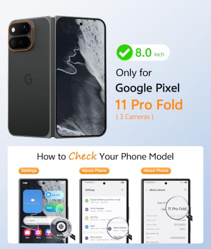 Image of FNTCASE for Google Pixel 11 Pro Fold Case, Hinge Protection, Translucent | Fit for Magsafe, 18FT Military Grade Drop Proof, Protective Tough Phone Cover, Anti Slip, Matte, Black