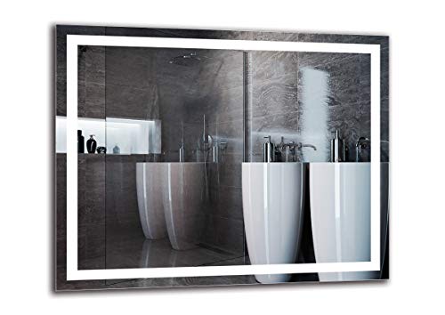 Espejo LED Premium - Dimensiones del Espejo 100x80 cm - Espejo de baño con iluminación LED - Espejo de Pared - Espejo de luz - Espejo con iluminación - ARTTOR M1ZP-47-100x80 - Blanco frío 6500K