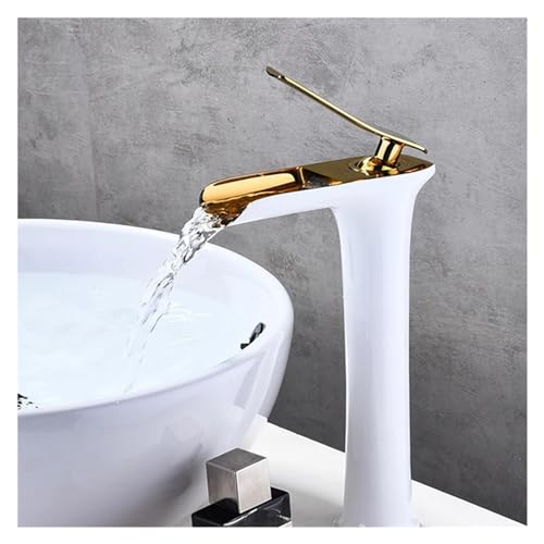 Robinet de lavabo blanc contre le calcaire et les éclaboussures