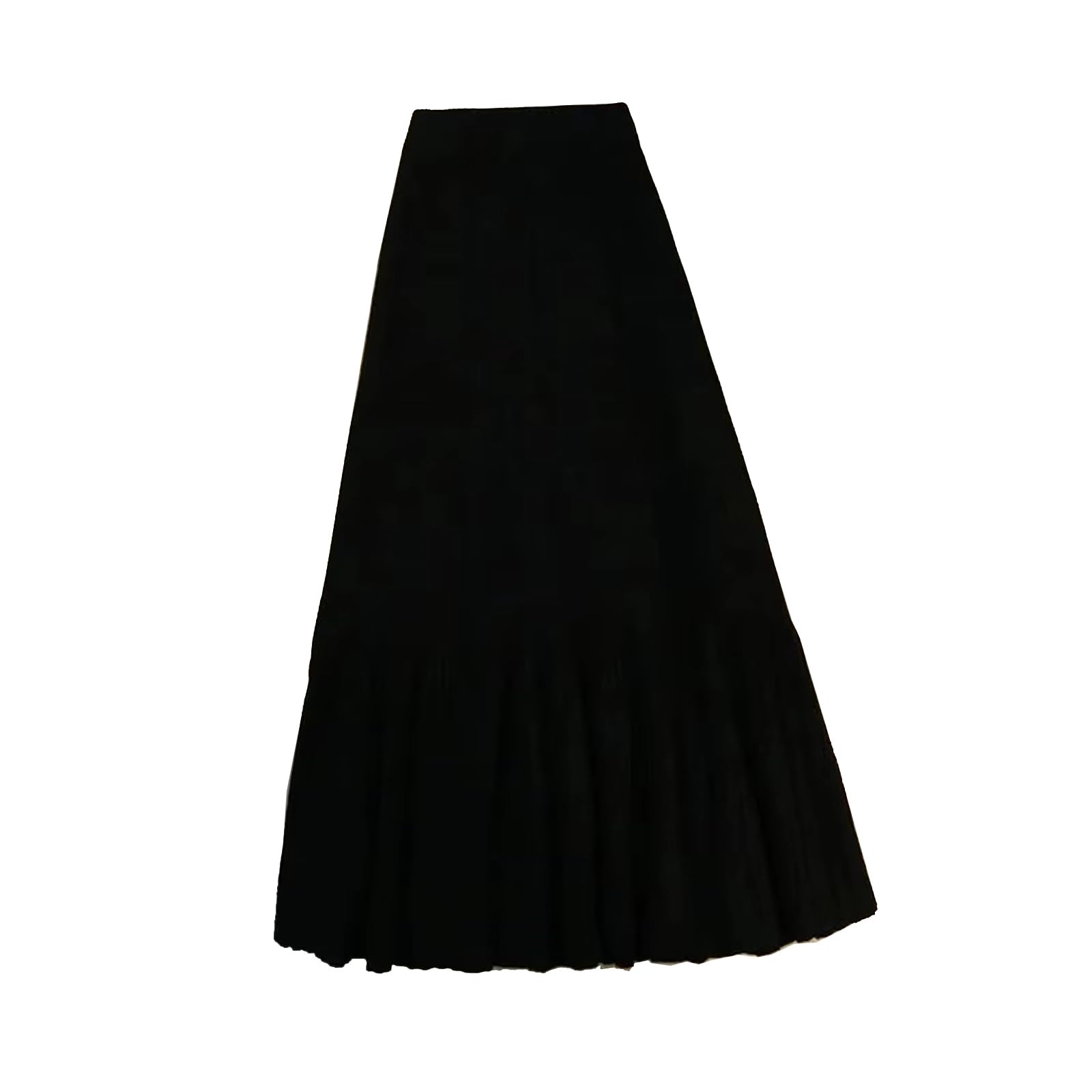 Gonna lunga da donna in maglia a vita alta con pieghe, invernale, pesante