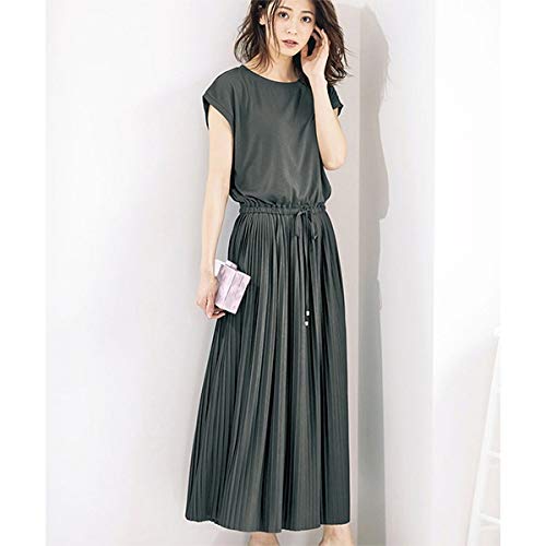 ラナン（Ranan） カットソープリーツワンピース【ダークグレー/3L】