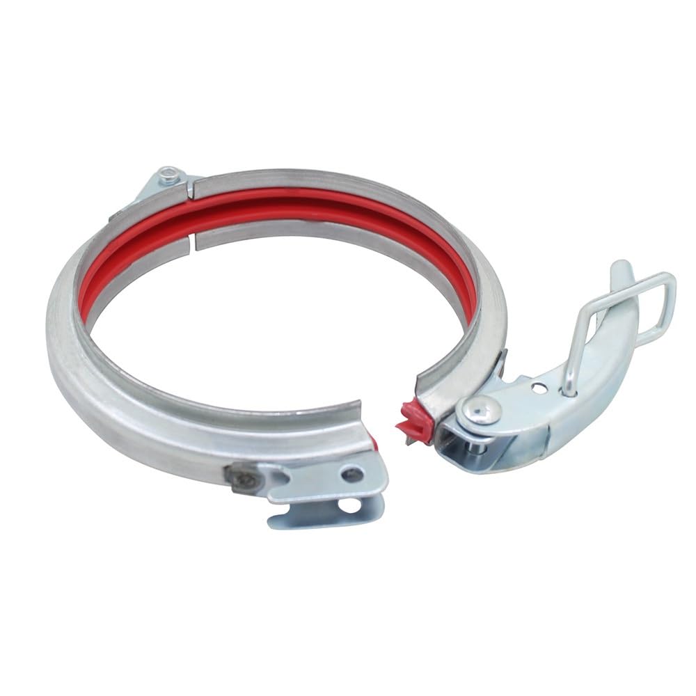Adjustable Galvanized Round Pipe Hose Clamp, Quick Release Barrel Duct Clamp, 100-300mm Diameter 1pcs(150mm)