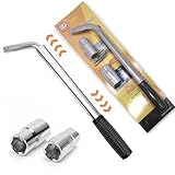 JDFNVFK Llave para Llanta de Carro, Tipo L llave telescópica de Llave Estándar Socket, Llave para cambiar neumaticos con...
