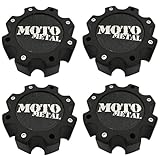 Moto Metal Wheels 845L172 LG0810-26 845L172S2 Mattschwarze Mittelkappe, 4 Stück