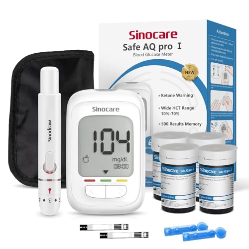 Sinocare Safe AQ pro I Misuratore Glicemia Glucometro Diabete Test Kit Test rapidi Dieci volte più accurati Allarme...