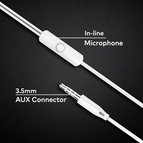 Image of Itel L20 Pro in Ear Wired Headphones | 14Mm Super Bass Driver | Built-in Music & Call Control | in-Line Microphone | 1.2M Cable Length | White