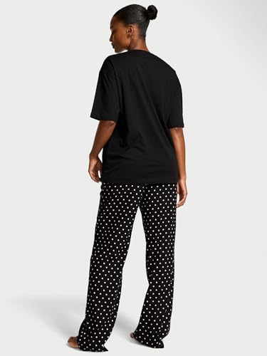 Victoria's Secret Tee Pajama Set, Sleepwear for Women, Black Dot, XXL - image 2