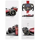 Clyrax 4 Stück F1 Poster, Vintage Stylishe Car Poster, 