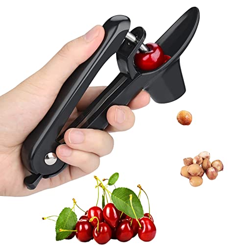 Comparison: Best Cherry Pitter Tool 6 Cherry Pitter, Heavy-Duty Stainless Steel Olive and Cherry Pitters Corer Tool with Space-Saving Lock Design, Multi-Function Cherries Stoner Seed Remover Tool for Making Cherry Jam (Black)
