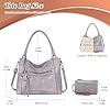BAIGIO Sac a Main Grand Cuir PU Sac Hobo Sacs Cabas Femme Sacs Bandoulière Fourre Tout Messenger et Portefeuille Ensemble pour Travail Shopping Party Voyage #3