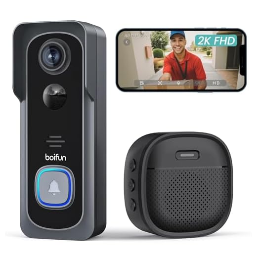 Timbre Inalámbrico con Cámara, BOIFUN HD 1080P Video Timbre Inteligente WiFi, IP66 Exterior Impermeable, Batería de 6700mAh, Visión Nocturna, Comunicación Bidireccional [Tarjeta SD 32G Instalada]