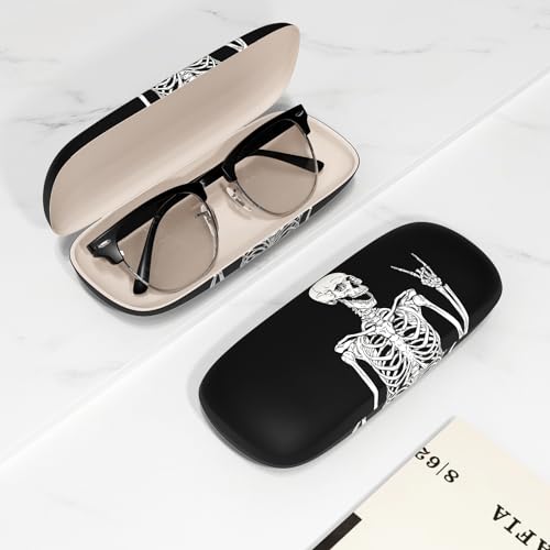 Image of Eyeglasses Case, Portable Hard Shell Protective Case for Glasses, Eyeglass Holder Box for Women with Cleaning Cloth