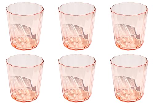 Set de 6 vasos acrílicos rosas Simple Scallop 16 oz