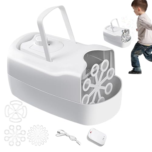 Máquina de burbujas, pulverizador de espuma soplada, máquina de burbujas que funciona con pilas, para fiestas al aire libre, Pascua, Navidad, cumpleaños, ducha, baño, niños y niñas