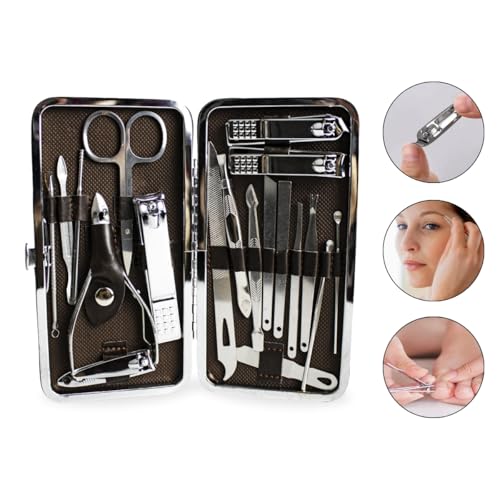 Kit 19 Instrumentos Inox Manicure Pedicure Sobrancelha