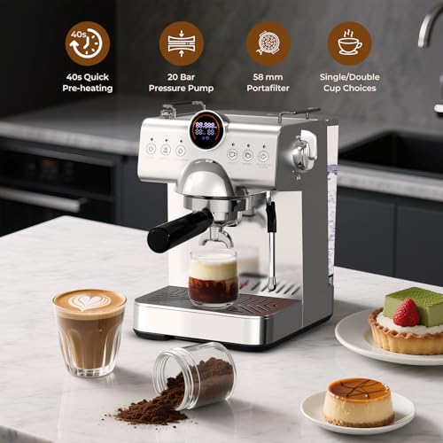 Havato Compact Espresso Machine with Milk Frother,Cold Brew & Hot Coffee Machine,LED Display,Cappuccino & Latte Machine for Home,Beginner-Friendly Espresso Machines (SILVER) by Havato - Image 4