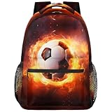 YoYoYuchong Mochila para meninos e meninas bombeiros futebol futebol infantil grande capacidade mochila leve mochila traseira mochila impermeável mochila para laptop para esportes ao ar livre, viagem