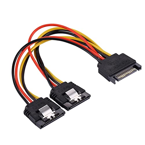 Cable divisor de energía SATA 15 pines macho a 2 hembras 20 cm