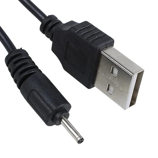 CABLEPELADO Cable alimentacion USB 2.0 a 2.0 mm x 0.6 mm DC 0.8 M Negro