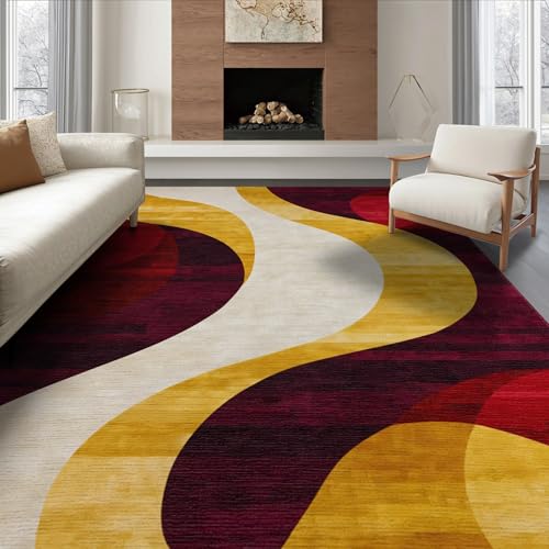Tapete decorativo plano 6x9 pies amarillo miniatura 1