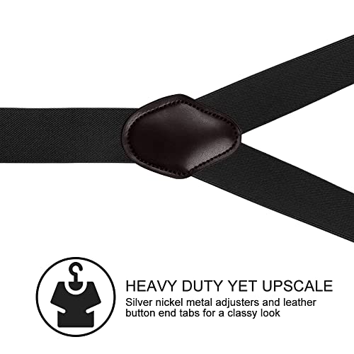 Image of Suspenders for Men, Adjustable Suspenders Gold Clip with Elastic Straps Y-Back Construction Heavy Duty for Work