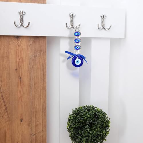 Image of PACKNBUY Multi Eye Evil Eye Wall Hanging Nazar Battu for Home Entrance Main Door Protection Good Luck Turkish Evil Eye Vastu Feng Shui Decor Housewarming Gift (Blue Eyes)