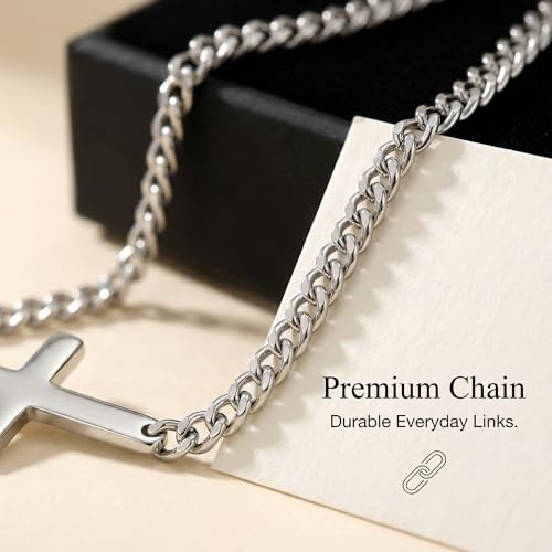 Pulsera de cadena cruzada de acero inoxidable 316L unisex miniatura 3