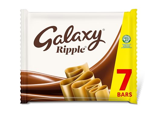 Galaxy Ripple Milk Chocolate Bars Multipack 7 x 30g Milk Chocolate Bars Multipack Smooth Chocolate Bars with Light Ripple Centre Chocolate Snacks Sharing Chocolate & Chocolate Gift