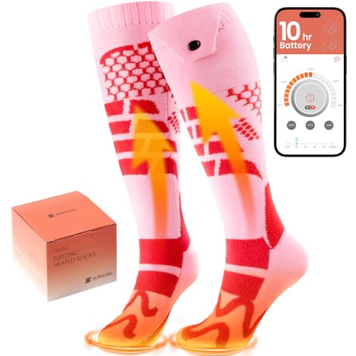 SURGOAL Merino Wool Heated Socks with Rechargeable Battery