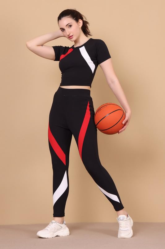 Image of Tracksuit for Woman Round Neck Top & Bottom Set | Active Wear | Gymwear | Sports Suit for Girls /Womens
