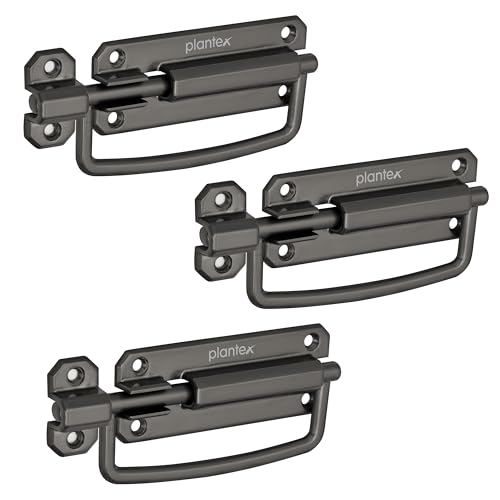Image of Plantex Door Stopper /5 Inch Baby Latch Kadi /Door Latch for Bathroom /Door Lock for Home /Office Doors - Pack of 3 (Satin Black)