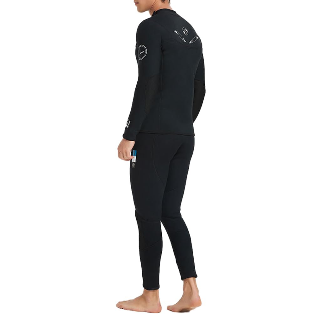 Muta Subacquea Intera Uomo in Neoprene 3mm - Set 2 Pezzi Muta Sub con Mute Giacca Top Manica Lunga e Pantaloni da Sub,Stretch Wetsuit con Cerniera per Nuoto, Surf & Sport Acquatici