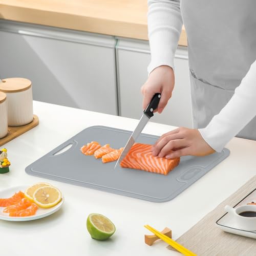 Gintan Flexibles TPU Schneidebrett, BPA-frei, mit Messer- und Saftrille, kratzfeste flexible Schneidebretter für die Küche… – Ansicht 4