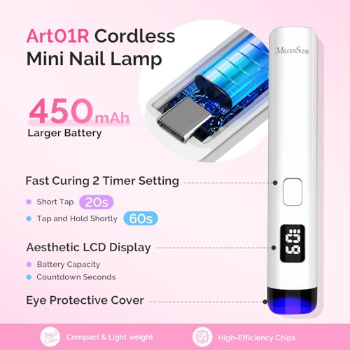 Image of MelodySusie White Handheld UV Light with Stand and Rhinestone Glue Kit