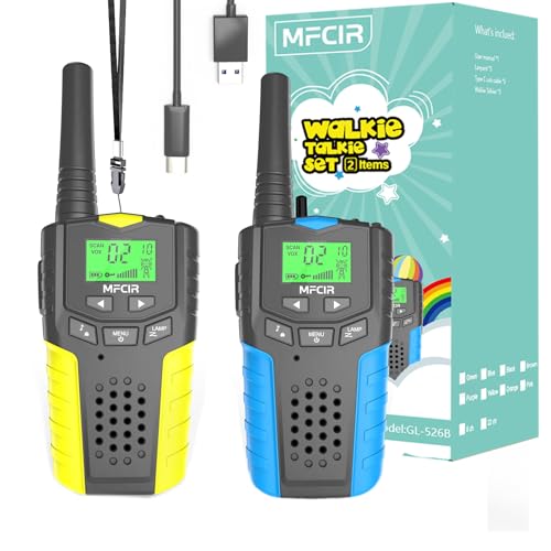 Walkie Talkies for Kids Rechargeable 2 Pack,3 Miles Long Range 22 Channels 2 Way Radio Mini Kid Wakey takey,Birthday, Toys for Age 3-12 Year Old Boys Girls