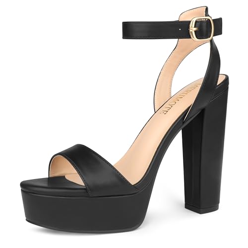 Image of MERUMOTE Women's Fashion Platform Sandals Block Heels Wedding Summer Dress Shoes