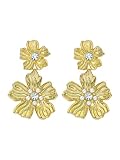 Ted Baker Pettala Flower Statement Drop Earrings for Women (Gold/Pearl and Crystal)