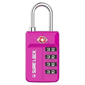 TSA Approved Travel Luggage Locks, Open Alert Combination Lock for School Office & Gym Locker,Toolbox, Pelican Case,Easy Read Dials- 1, 2 & 4 Pack