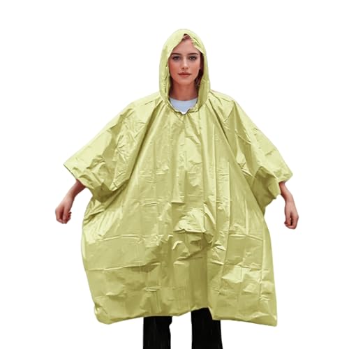 Fay Bless 5PCS Survival Rain Poncho Retains 90% Body Heat, Durable, Waterproof Emergency Gear for Camping, Survival Kits (Green)