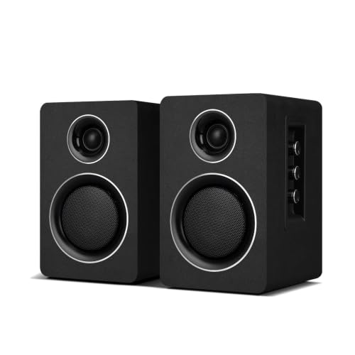 Image of Computer Speakers, Bluetooth 5.3, USB-C, AUX /RCA, 3.5-Inch Woofer, Black